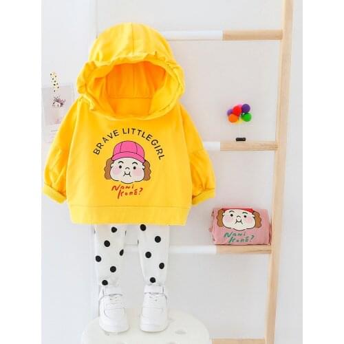 Girls 2PCS Hooded Clothes Set Kid Baby Toddler Long Sleeve T-Shirt + Long Pants Pocket Round Embroidery Outfits 0-48 Month