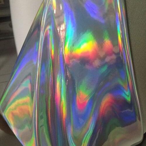 Good Rainbow Shining Silver Faux Leather Fabric PU Leather Silver PU Synthetic Leather Fabric Sewing Material Diy Bag Material