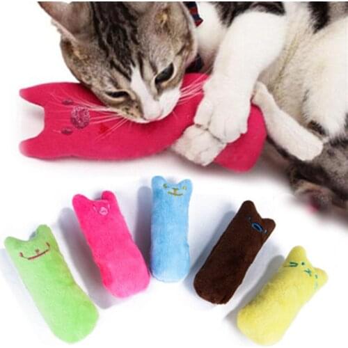 Teeth Grinding Catnip Toys Funny Interactive Plush Cat Toy Pet Kitten Chewing Vocal Toy Claws Thumb Bite Cat mint For Cats