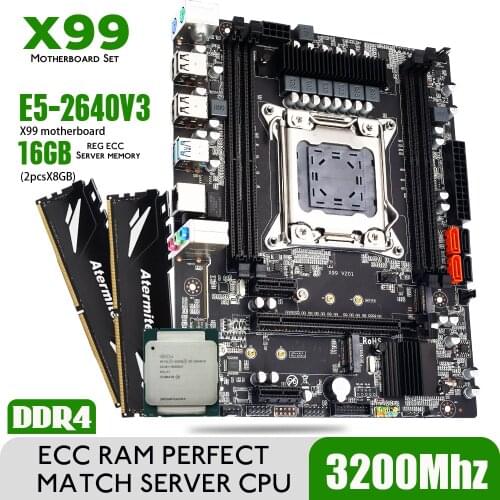 Huanan X99 motherboard set with CPU Xeon E5 2640 V3 2pcs x 16G = 32GB 2666MHz REG ECC DDR4 PC4 memory RAM X79