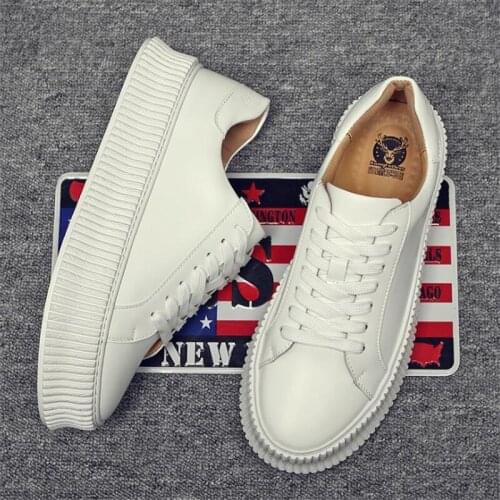 Fashion Genuine Leather Men Platform Sneakers Flat Casual Male Sports Shoes Moccasins Tenis Masculino Zapatos De Hombre