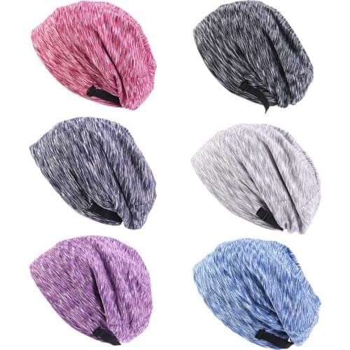 L93F Women Muslim Satin Lined Bonnet Sleep Adjustable Slouchy Beanie Turban Hat