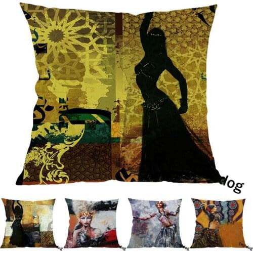 Ancient Egypt Civilization painting Photographs Figure dance art linen 45 * 45CM pillow case Cushion cover sofa cushions covers