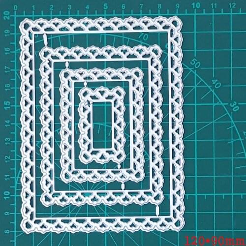 Metal Cutting Dies Layer Rectangle Frame Craft Die Stencils for DIY Scrapbook photo album Decorative Embossing DIY Paper Cards