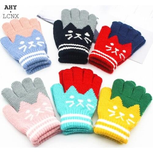Cartoons Knitted gloves mittens for children snow gloves for kids Winter gloves for children Full Finger Baby Boys Girls Mittens