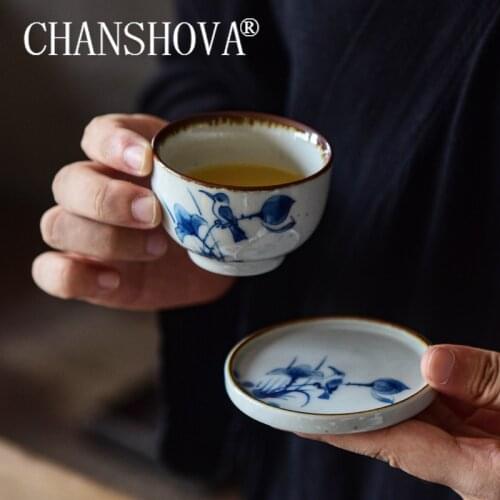 CHANSHOVA 70/90 ml Chinese style Handpainted Ceramic coffee cup saucer set teacup set Drinking Utensils China porcelain H436
