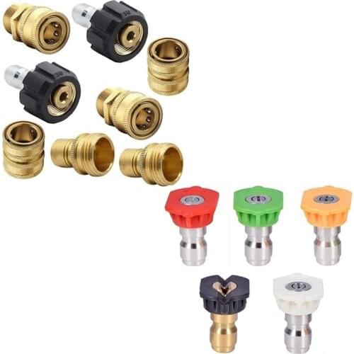 Pressure Washer Adapter Set, Quick Disconnect Kit 3/4Inch to Quick Release,Pressure Washer Nozzle Tips Multiple Degrees