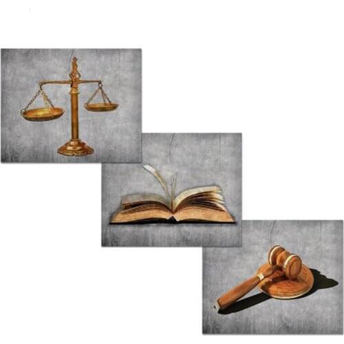Diamond embroidery Visual Art Decor Scales of Justice Lawyer Office Decor Picture diamond painting cross stitch mosaic 3 pcs set