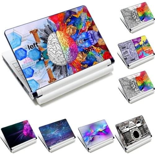 PVC 15"15.4"15.6" Brain Prints Laptop Decal Sticker Cover Resuable Notebook Skin Protector for Macbook Lenovo HP ASUS ACER DELL