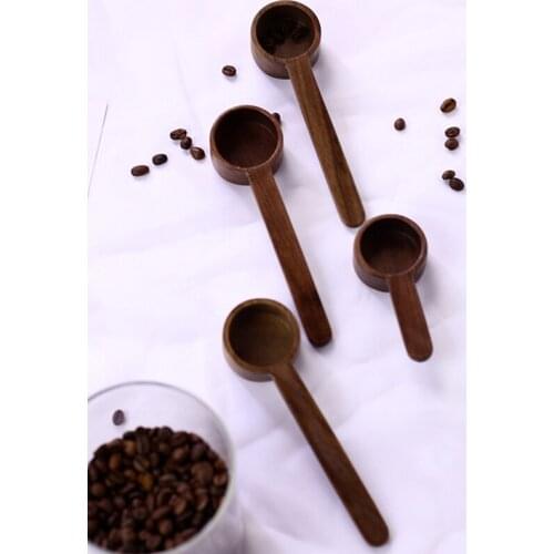 Walnut Wooden Long Handle Coffee Bean Scoop Measuring Spoon Powder Quantitative Spoons Kitchen Tools
