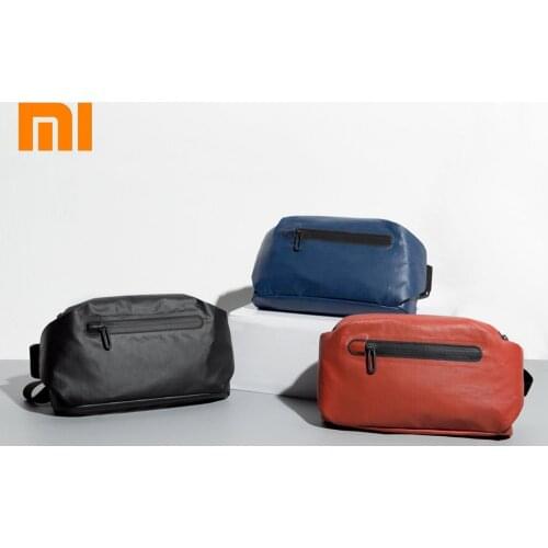 Original Xiaomi Mijia 90 Points Fashion Pocket Bag Backpack Waist Pack Waterproof 2 Kinds of Negative Ways Warning Light Bar