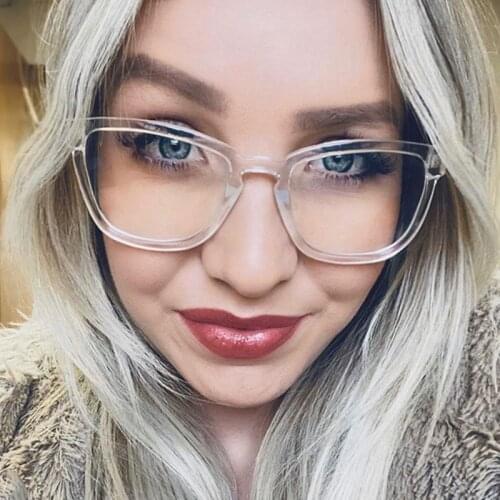 Transparent Computer Glasses Frame Women 2021 Men Anti-Blue Light Square Flat Mirror Blocking Glasses Optical Spectacle Eyeglass