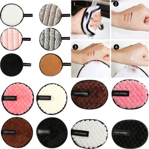 1pc Soft Microfiber Makeup Remover Face Cleaner Washable Reusable Facial Make Up Remover Wipe Pad Face Cleansing Puff