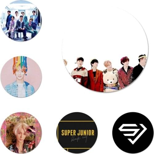 58mm KPOP Super Junior Icons Pins Badge Decoration Brooches Metal Badges For Backpack Decoration