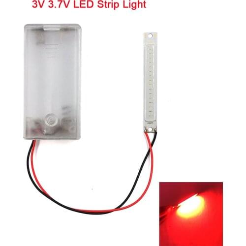 62x8mm 3V 3.7V Battery Powered LED Light 1W Red Color COB LED Bulb Chip Bar Lights for Bicycle Decoration Lamp