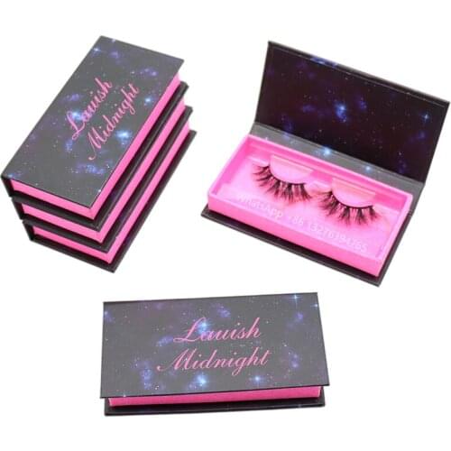 Starry Sky Theme Eyelashes Packaging Box Wholesale Natural 3D Mink Eyelashes Makeup Lashes Custom Lashbox With Logo Free Tray