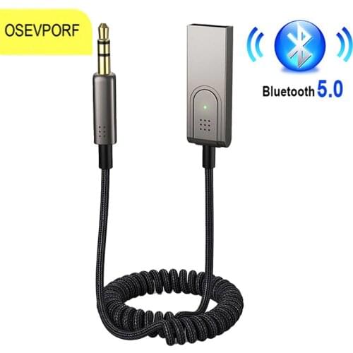 USB to 3.5mm Jack Car Bluetooth 5.0 Receiver Wireless Audio Adapter For Computer TV Mobile Phone High Quality Sound Dongle Cord