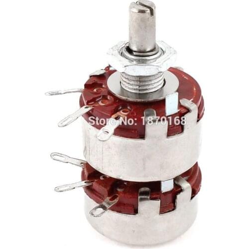 WTH118 1K 2K2 4K7 6K8 10K 33K 47K 100K 1M OHM 20% 2W 2 Two Tang Rotary Wire Wound Taper Potentiometer Carbon Pot w Knob Cap