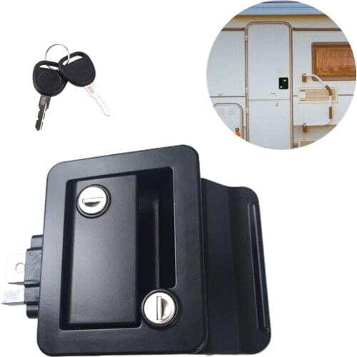 A0NE RV Entry Door Lock with Paddle Deadbolt Motorhome Trailer Safety Lock Panel Hardware Universal Metal Lock
