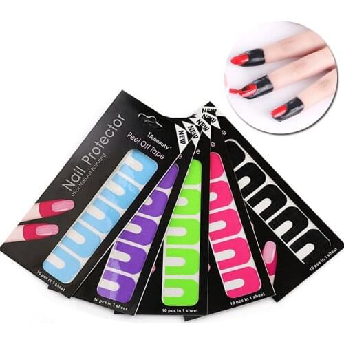 Nail Art Protection Stickers Nail Stameping Polish Palisade Shield Decals Transfer Print Spill proof Decals Flexible Tape Latex