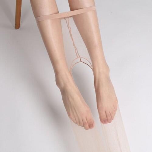 Women Stocking Free To Take Off invisible Transparent Mercerizing Crotchless See Through Prevent Snagging Ultra-thin Silk Socks