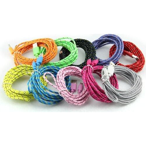 1M/2M/3M Colorful USB Data Sync round braided Charger Cable Cord Wire v8 5pin 8pin For iPhone android huawei new good qlty 300 p