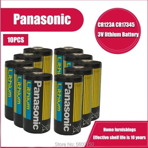 10PC New Panasonic CR123 CR123A CR 123A 123A CR 123 A123 CR17345 16340 3V Lithium Battery for Camera Flashlight dry primary cell