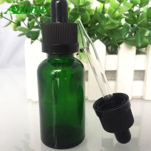 10pcs Green Glass Essential Oil Bottle With Childproof Cap Green Glass Dropper Bottle Glass Container Essential oil E Liquid 0B