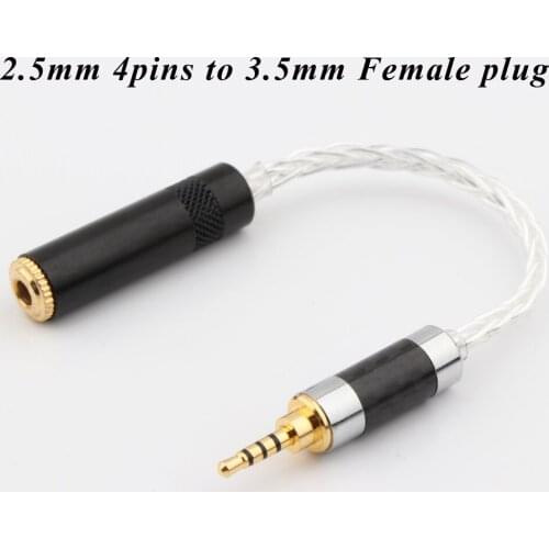 10cm Carbon Fiber 2.5mm TRRS Balanced Male to 3.5mm Stereo Female Earphone Audio Adapter Cable，Audio /Earphone/Stereo Cable