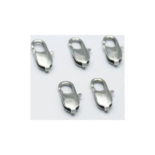 Brand new 100pcs 19mm strong jewelry finding 316L Stainless steel polished Lobster Clasps Fit Chain DIY jewelry accessories