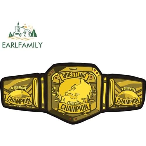 EARLFAMILY 13cm x 5.8cm For Wrestling Belt Car Sticker Auto Laptop Windshield Decal Waterproof Occlusion Scratch Car Assessoires