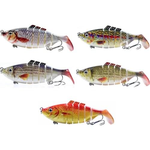 Bionic Fishing Lures T-shaped Tail Multi Jointed Fishing Baits Improved Tail Design Mustard Hook Multi-section Body realistic
