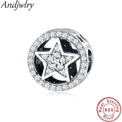 2018 Summer Fit Pandora Charms Bracelets Silver 925 Original Charms Stars CZ Beads for DIY Jewelry Making Women Berloque Gift