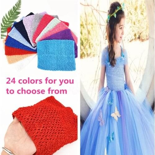 9 Inch Chest Children 20x23CM Elastic Wrapped Chest Knit Girl Crochet Headband Tutu Tube Tops Wide DIY Skirt Dress 5Z-SH939