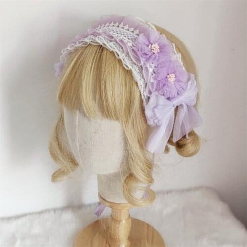 Lolita Headpiece Hairband Side clip Sweet Bow Hair Accessories Japanese Lolita Hair Ornaments Maid Headdress D921