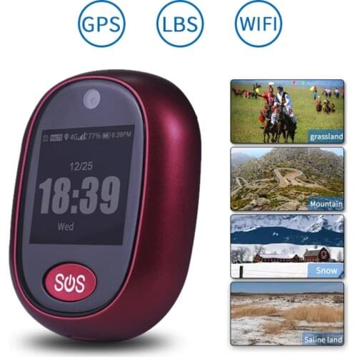 4G Full Netcom Smart Tracking Pendant GPS Tracker Step Counting Position Tracker V45 Personal Locator Device HD Display Screen