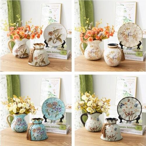 Nordic ceramic small vase home living room decoration TV cabinet Bogu frame decor vase creative flower vase decoration home