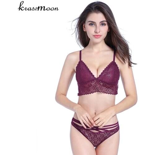 Brand Women Sexy Lace Comfortable Push Up Bra Sets High Quality Thin Cup Bra And Panty lingerie Underwear Bra Set KM104