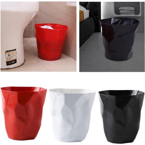 Creative Fold Trash Can Waste Bins Household Living Room Bedroom Lidless Plastic Paper Basket Kitchen Simple Garbage Can