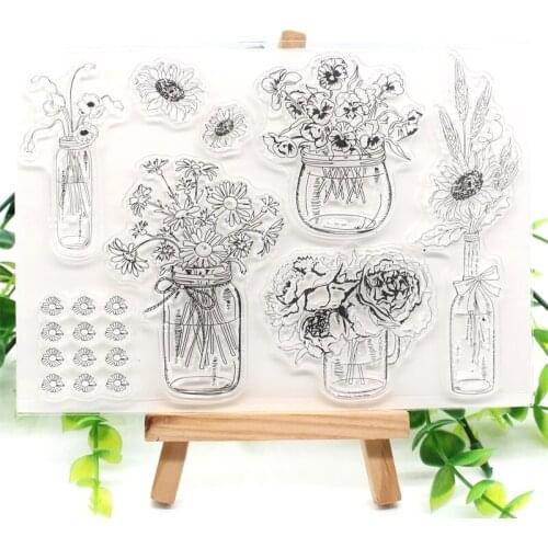 KSCRAFT Vases Transparent Clear Silicone Stamp/Seal for DIY scrapbooking/photo album Decorative Clear Stamp Sheets