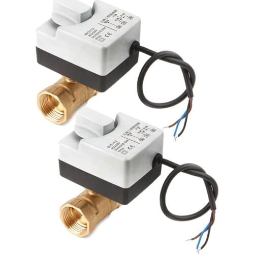 2 Pcs Ac220V 2 Way 3 Wires Motorized Ball Valve Electric Actuator with Manual Switch , Dn15 & Dn20 CNIM Hot