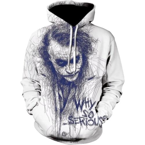 Novelty Clown 3D Hoodies Men Joker Face Men Hoodies Sweatshirts Funny Sweatshirt Hip Hop Mens Clothing Hoodies Men 2021 Tops 6XL