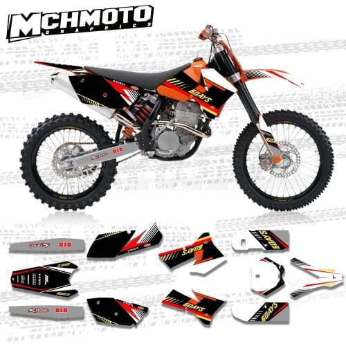 MCHMFG For KTM 125 200 250 300 400 450 525 540 EXC 2005 2006 2007 Full Graphics Decals Stickers Kit Custom Number Name Stickers