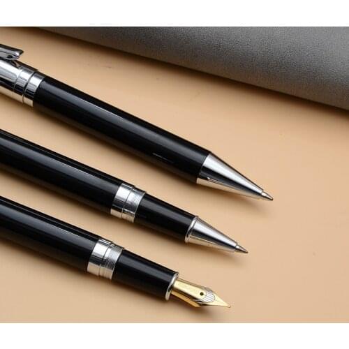 Baoer Metal Ballpoint Roller Fountain Pen Signature Set Pens Office School Stationery