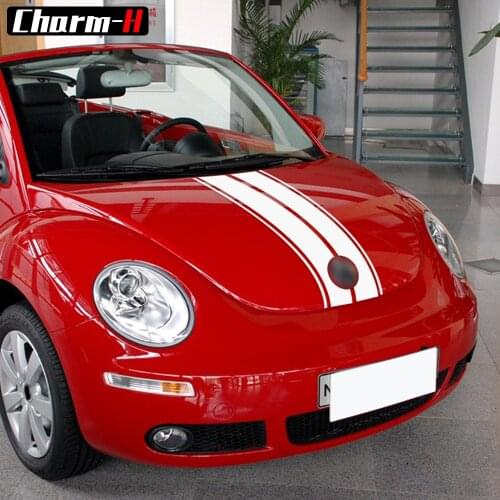 Car Styling Body Stripes Kit for Volkswagen Beetle 2002-2006 Hood Bonnet Roof Rear Trunk Strip Vinyl Decals Stickers Accessories
