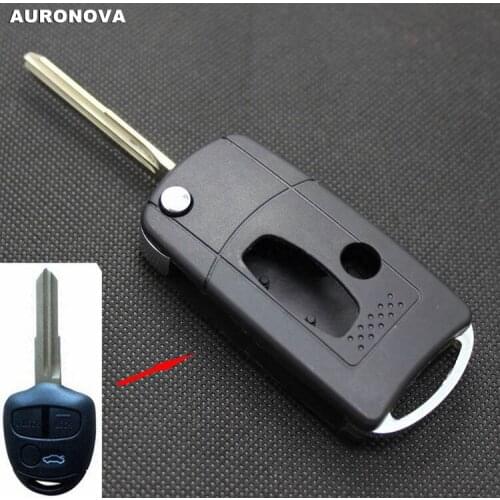 AURONOVA New Upgrade Flip Folding Key Shell for Mitsubishi Lancer 3 Buttons Modified Remote Car Key Case