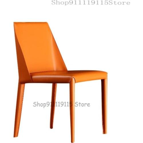 Nordic Dining Chair Modern Simple Luxury Restaurant Leather Chair Back Chair Dining Cafe Study Saddle Chair