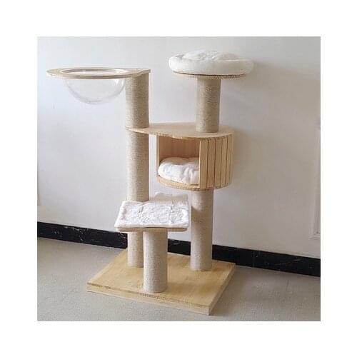 Sisal Cat Climbing Frame Large Cat Tree Cat Litter Cat Scratching Board Solid Wood Cat Jumping Platform Cat Crawling Tool