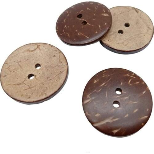 150 Pcs Thick Coconut Shell 2 Holes Button Natural Coconut Shell Buttons for Crafts Sewing Decorations