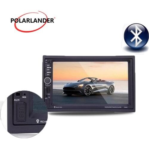 Touch Mirror Link Screen 7inch Steering Wheel Bluetooth 2DIN MP5 Video Player+Rear Camera GPS Car Radio Mirror For Android Phone